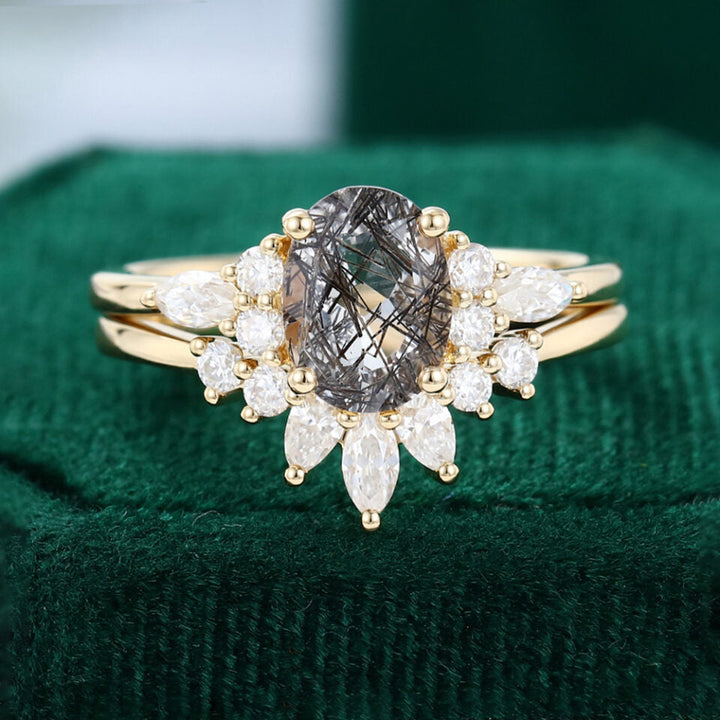 Black Rutilated Quartz Rings