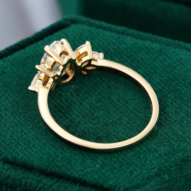 Pear Shaped Moissanite Engagement Ring Nature Inspired Promise Ring