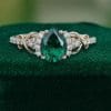1 Carat Pear Cut Emerald Infinity Pavé Diamond Engagement Ring (2)