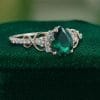 1 Carat Pear Cut Emerald Infinity Pavé Diamond Engagement Ring (3)