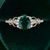 1 Carat Pear Cut Emerald Infinity Pavé Diamond Engagement Ring (4)