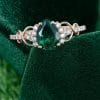 1 Carat Pear Cut Emerald Infinity Pavé Diamond Engagement Ring (6)
