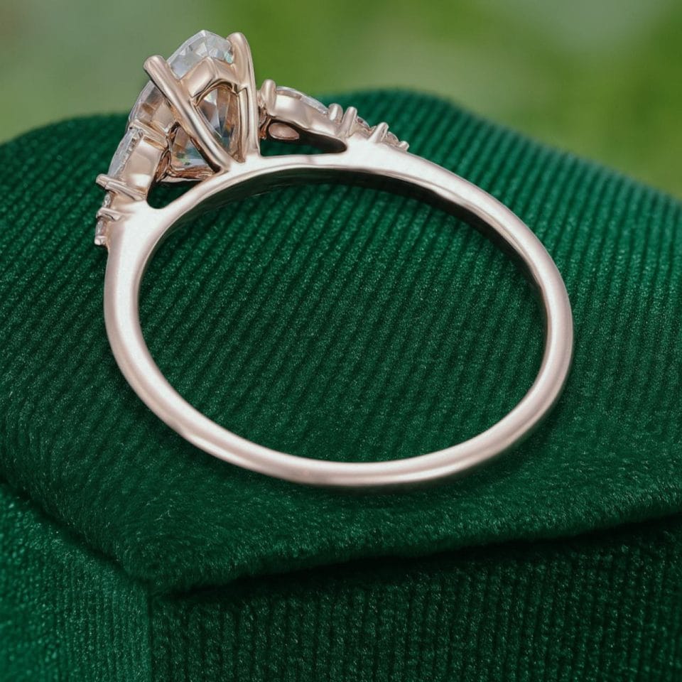 1.2ct Pear Cut Moissanite Engagement Ring • Vintage Rose Gold (5)