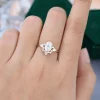 1.5 Carat Oval Cut Moissanite Engagement Ring Featuring Arc Cluster Accents.0
