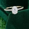 1.5 Carat Oval Moissanite Engagement Ring – Half Eternity Pavé Setting (1)