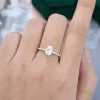 1.5 Carat Oval Moissanite Engagement Ring – Half Eternity Pavé Setting