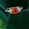 14K Rose Gold Engagement Ring Featuring Pear Shaped Sunstone and Moonstone (1)