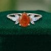 14K Rose Gold Engagement Ring Featuring Pear Shaped Sunstone and Moonstone (2)
