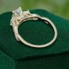 1CT Emerald Cut Moissanite Trio Stone Engagement Ring with Braided Pavé Band (5)