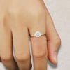 1CT Round Cut Moissanite Engagement Ring with Diamond Accents – Unique Bridal Jewelry (1)