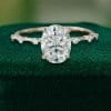 2 CT Oval Cut Moissanite Engagement Ring with Unique Distance Band (1)