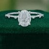2 CT Oval Cut Moissanite Engagement Ring with Unique Distance Band (3)