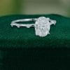2 CT Oval Cut Moissanite Engagement Ring with Unique Distance Band (4)