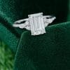 2 Carat Emerald Cut Moissanite Engagement Ring with Classic Side Stones (1)