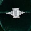 2 Carat Emerald Cut Moissanite Engagement Ring with Classic Side Stones (4)