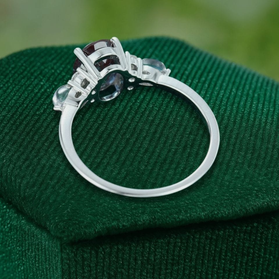 Alexandrite Engagement Ring with Moonstone Accents (4)