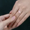 Blossom-Inspired Marquise Pink Opal Promise Ring with Moissanite Details .0