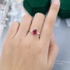 Classic Cluster 2 Carat Round Cut Ruby Engagement Ring .0