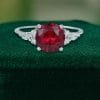 Classic Cluster 2 Carat Round Cut Ruby Engagement Ring (2)