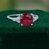 Classic Cluster 2 Carat Round Cut Ruby Engagement Ring (3)