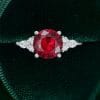 Classic Cluster 2 Carat Round Cut Ruby Engagement Ring (4)