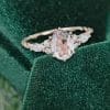 Classic Oval Cut Morganite Bridal Ring with Twisted Band Detailing .1