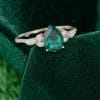 Classic Pear Cut Emerald Engagement Ring with Side Stones (1)