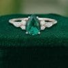 Classic Pear Cut Emerald Engagement Ring with Side Stones (3)