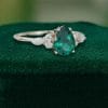 Classic Pear Cut Emerald Engagement Ring with Side Stones (4)