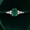 Classic Pear Cut Emerald Engagement Ring with Side Stones (5)