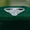 Classic Pear Shaped White Sapphire Ring in White Gold Setting (1)