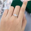 Classic Pear Shaped White Sapphire Ring in White Gold Setting.0