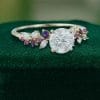 Classic Yellow Gold Moissanite Engagement Ring for Her with Vintage Style (3)