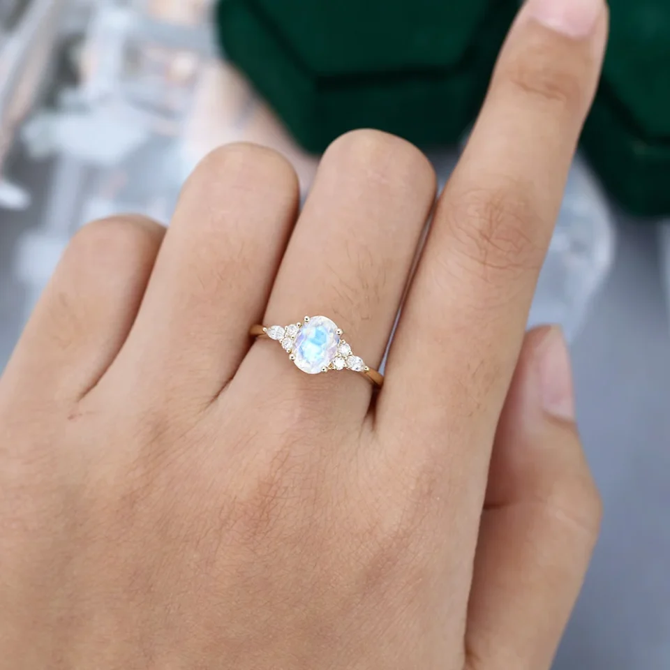 Dreamy Oval Moonstone Engagement Ring in Yellow Gold.0