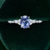 Elegant Cornflower Sapphire and Moissanite Engagement Ring – Oval Cut Design (3)