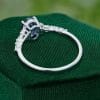 Elegant Cornflower Sapphire and Moissanite Engagement Ring – Oval Cut Design (4)
