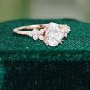 Elegant Pear Shaped Moissanite Engagement Ring Double Claw Setting Design (5)