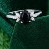 Elegant Sterling Silver Oval Black Onyx Ring – Engagement (1)