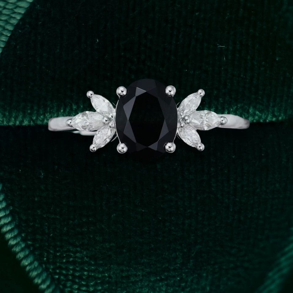 Elegant Sterling Silver Oval Black Onyx Ring – Engagement (4)