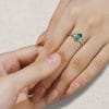 Elongated Hexagon Cut Lab Emerald Infinity Pavé Engagement Ring – Unique Rose Gold Bridal Ring (1)