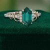 Elongated Hexagon Cut Lab Emerald Infinity Pavé Engagement Ring – Unique Rose Gold Bridal Ring (3)