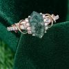 Elongated Hexagon Moss Agate Ring – A Timeless Symbol of Love (1)