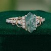 Elongated Hexagon Moss Agate Ring – A Timeless Symbol of Love (4)