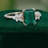 Emerald Cut Emerald Engagement Ring in 14K Rose Gold for Women (2)
