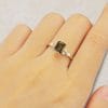 Emerald Cut Smoky Quartz Cluster Engagement Ring – Unique Birthday Gift for Her (2)