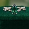 Eternal Embrace Marquise Cut Emerald Engagement Ring with Diamond Split Shank (2)