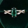 Eternal Embrace Marquise Cut Emerald Engagement Ring with Diamond Split Shank (4)