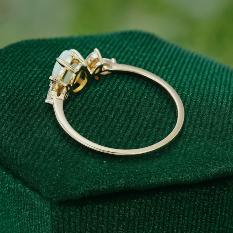 Ethereal Opal and Moissanite Wing Engagement Ring for Women (5)