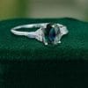 Green Blue Sapphire Engagement Ring with Moonstone Highlights (3)