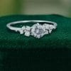 Half Carat Round Gray Moissanite Snowdrift Cluster Engagement Ring – Flip & Petite Design (2)